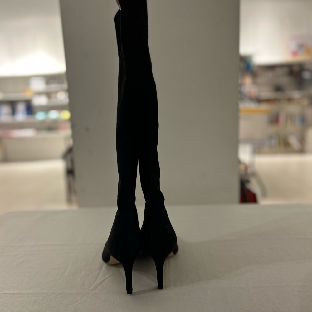BCBGeneration Black Knee-High Pointed-Toe Stiletto Boots - Picture 4 of 8